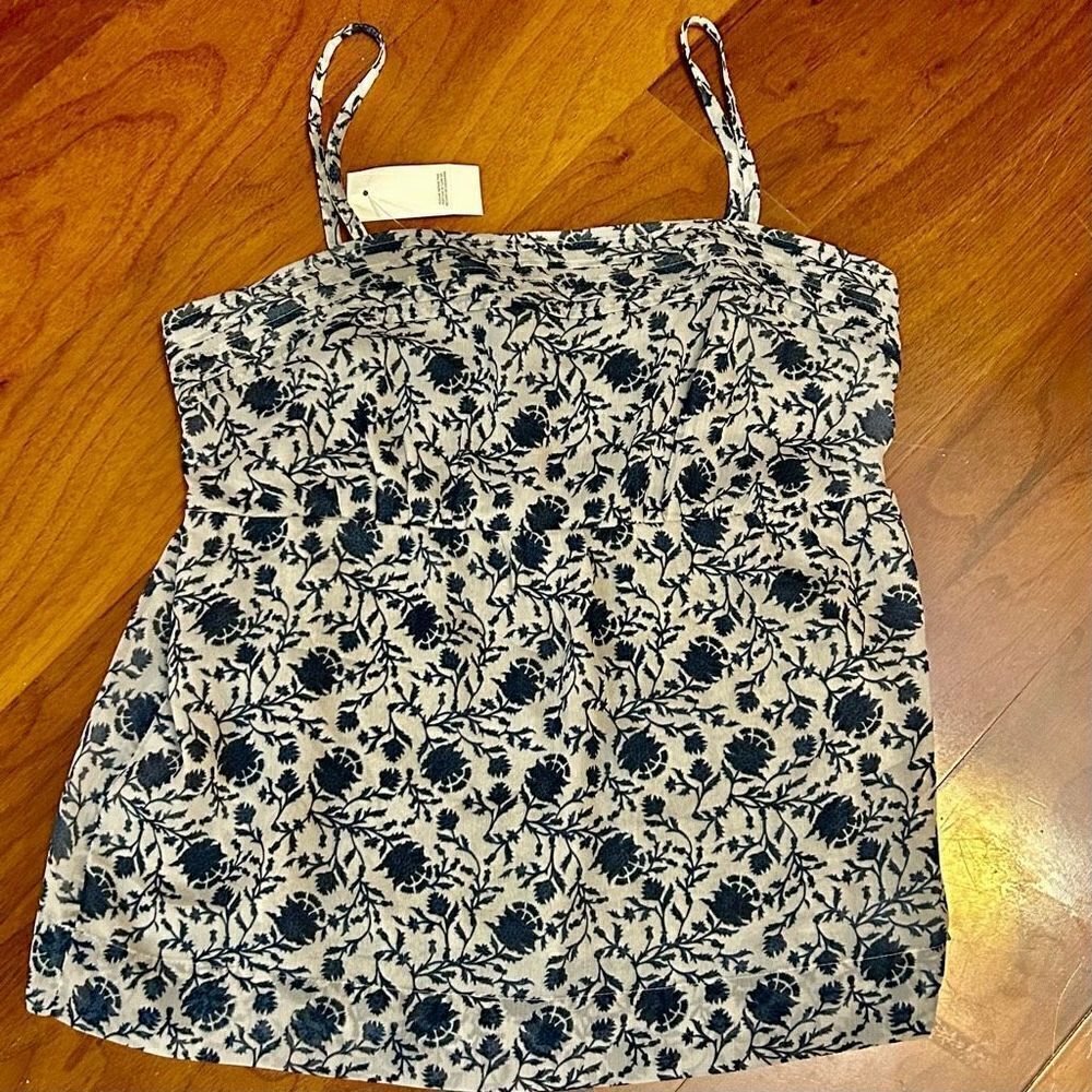 LOFT women’s teal and gray print tank camisole size‎ small NWT